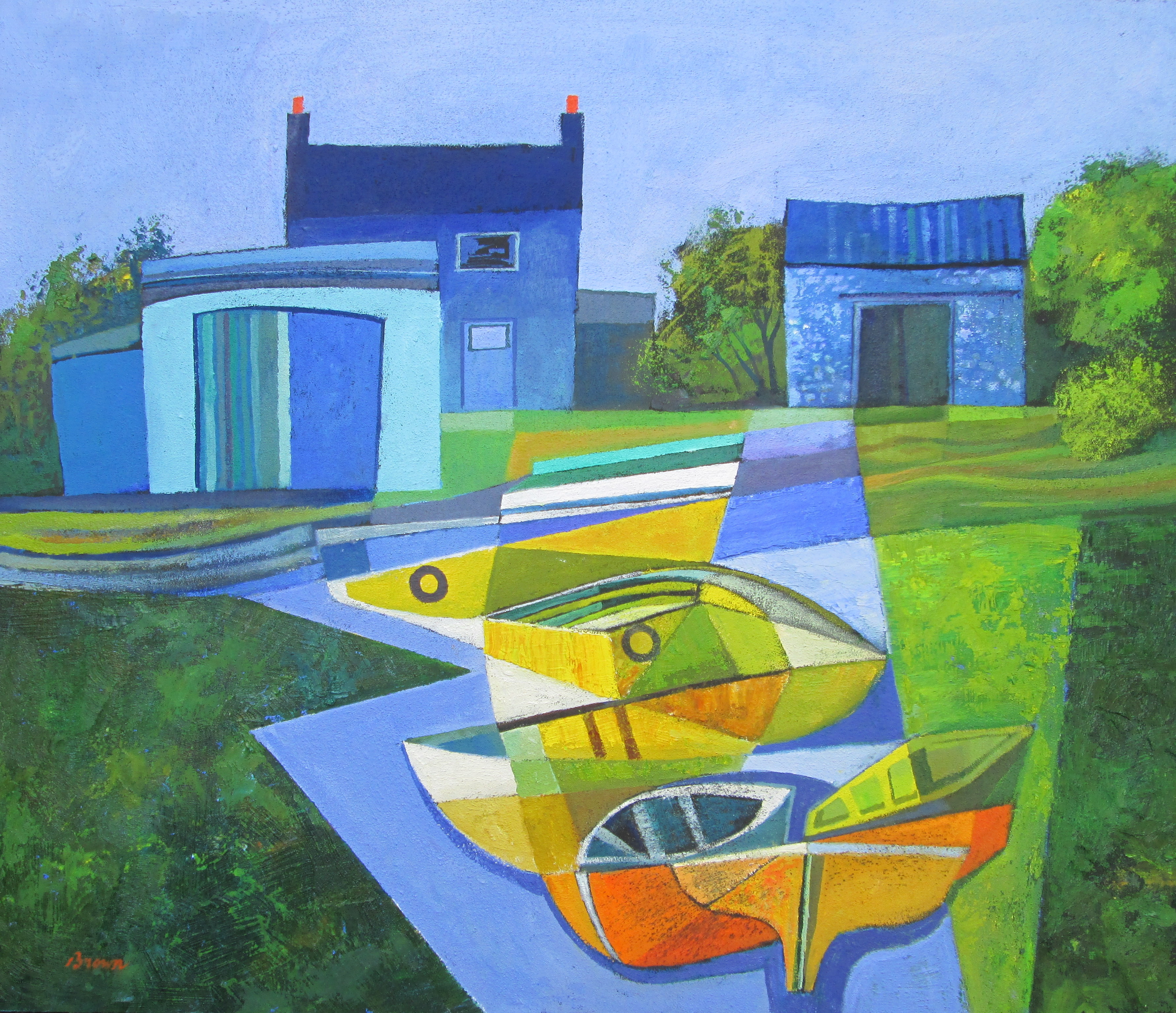 'Boats on the Slipway' by artist Davy Brown